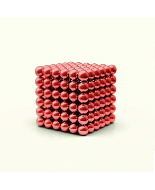 TetraMag - Red - Cube of 216 magnetic spheres
