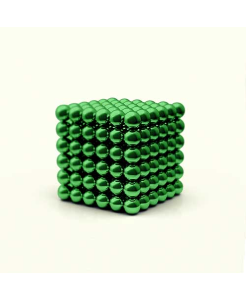 TetraMag - Green - Cube of 216 magnetic spheres