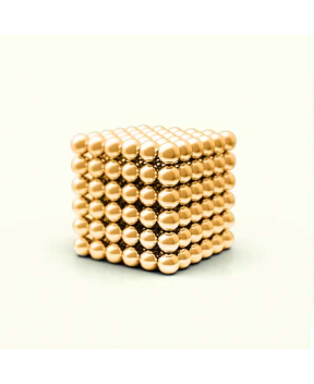 TetraMag - Gold - Cube of 216 magnetic spheres