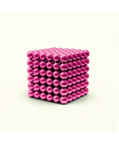 TetraMag - Pink - Cube of 216 magnetic spheres