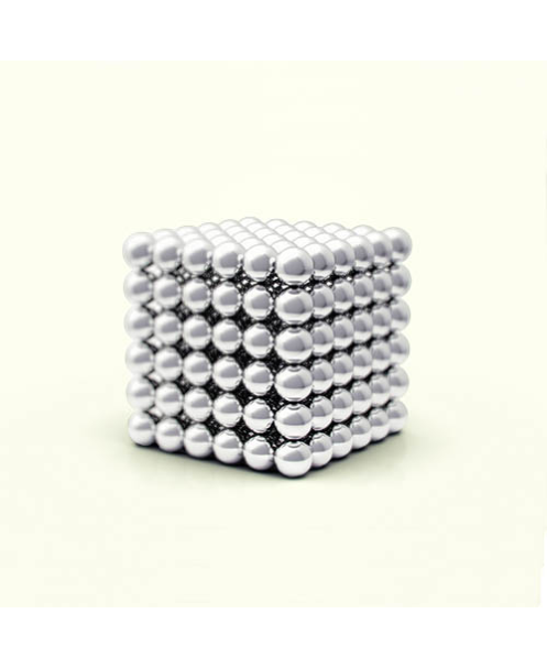 TetraMag - Silver - Cube of 216 magnetic spheres